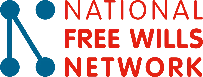 The National Free Wills Network logo, with a blue mark and red lettering